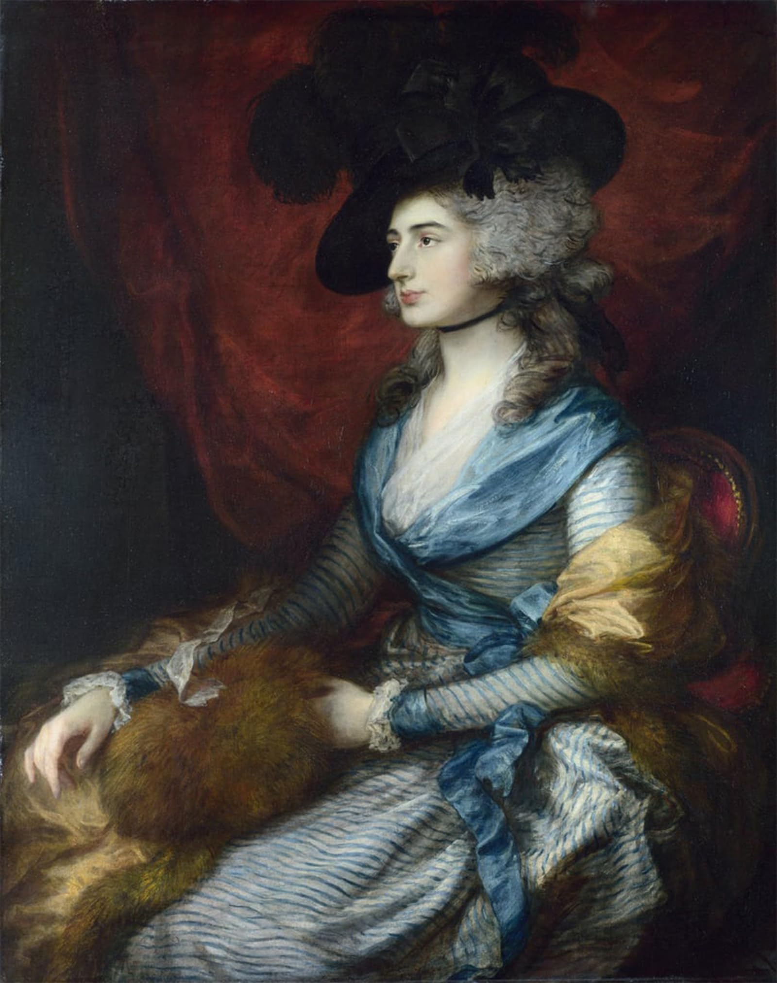 SERENDIPITP Vintage Wall Art Canvas Nordic Poster Canvas Print Picture Portrait of Sarah Siddons Peinture De Gainsborough by Gainsborough Wall Art Poster for Home Decor 60x90cm