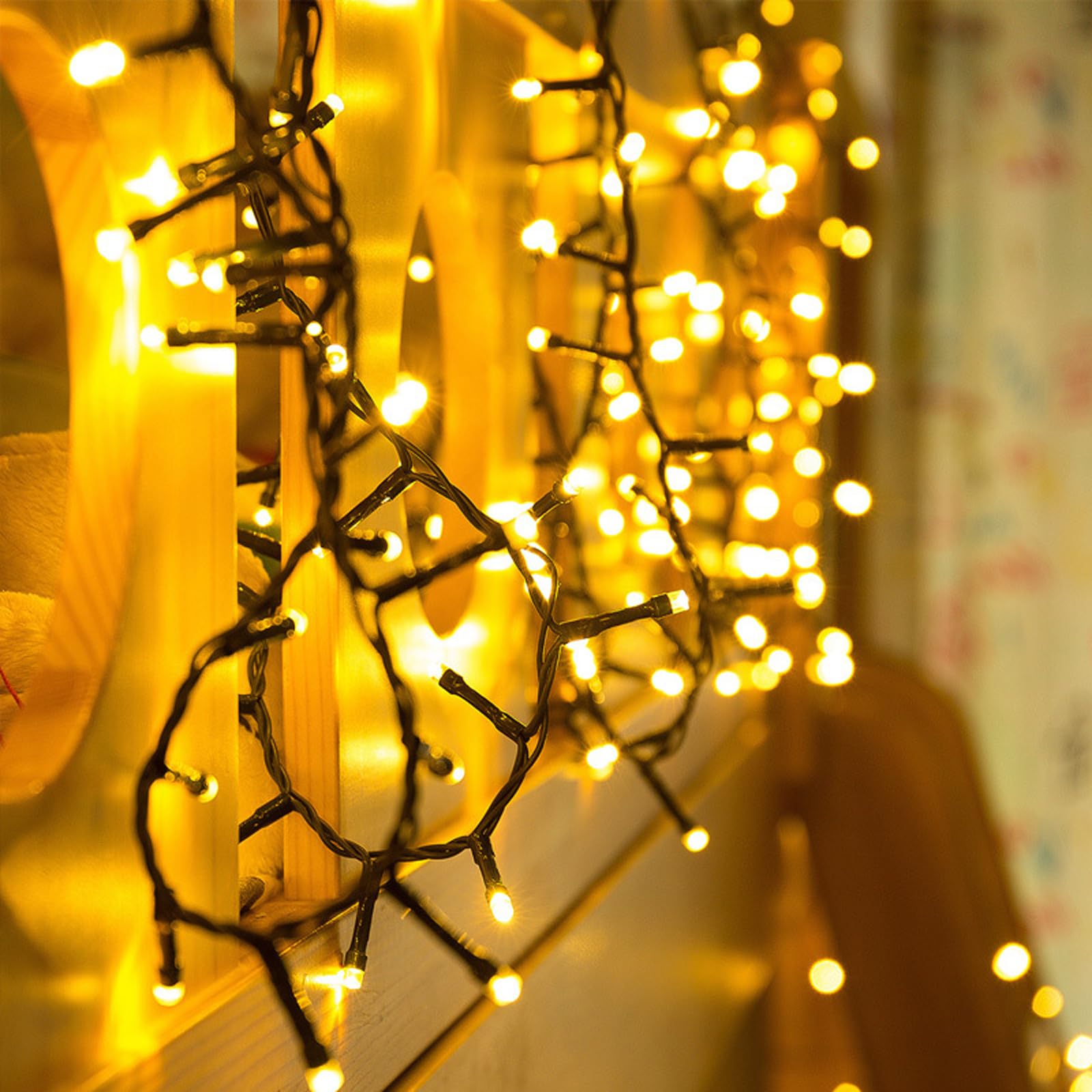Lichterkette außen und innen,100M 1000 Led Cluster Lichterkette IP44 wasserdicht, 8 Beleuchtungsmodi - für Garten, Balkon, Hochzeit, Weihnachten & Wohnzimmerdekoration