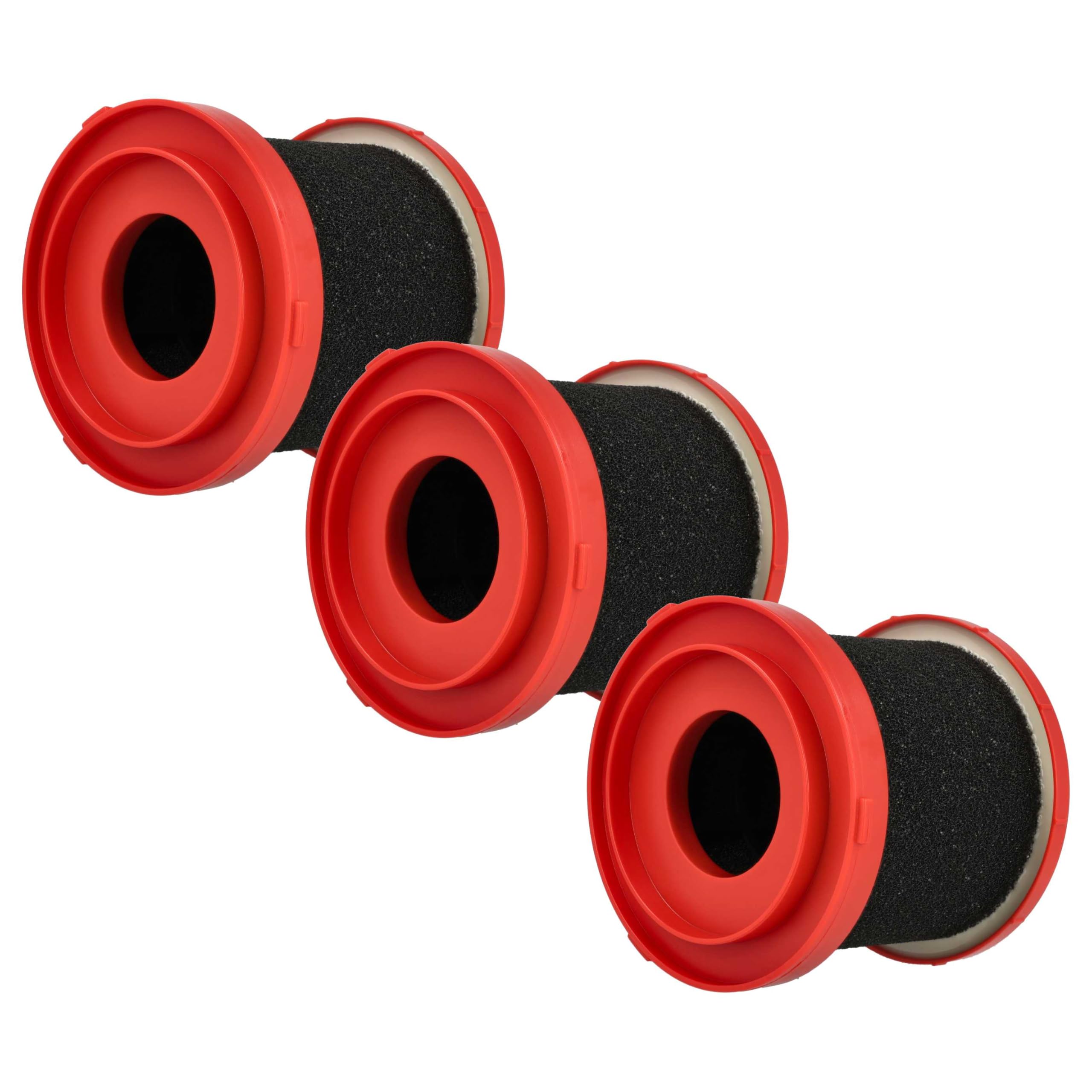 vhbw 3x filtro a umido sostituisce Milwaukee 4932478802, 4932479806, 49-90-2015 per aspirapolvere - plastica/gommapiuma rosso/nero