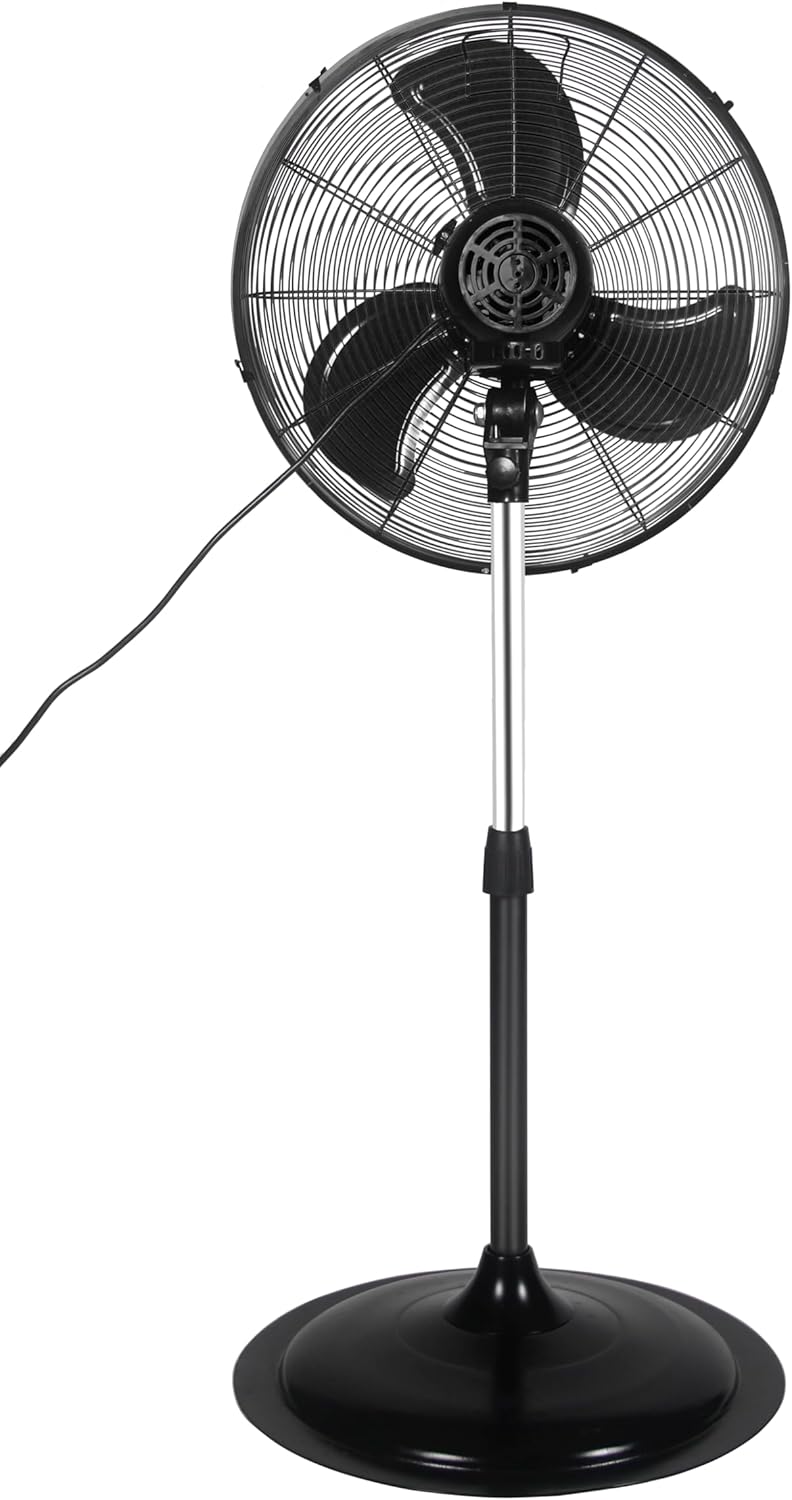 W58337 VF-20PX - 20" Oscillation Pedestal Fan-Black blade