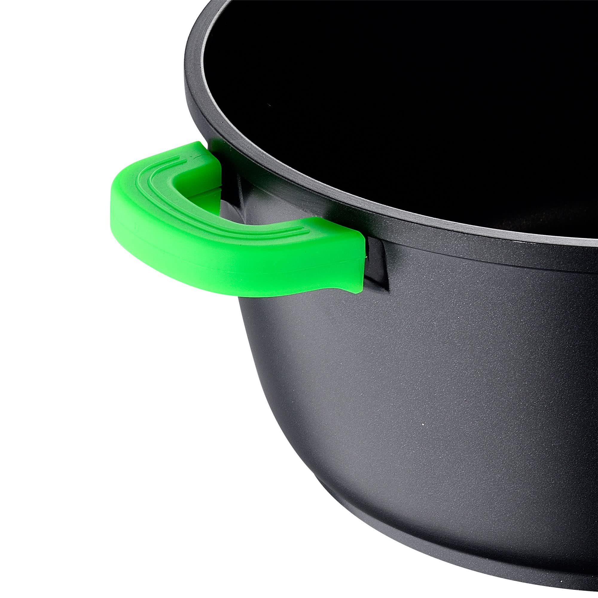 San Ignacio Batería de Cocina 8 Piezas Vitoria: 2 cacerolas con Sus Tapa de Vidrio, de Ø20x9 y Ø28x12,5 y Set de 4 sartenes de Ø20x4,5 Ø24x5 Ø26x4,5 y Ø28x5,4 cms, Aluminio Fundido