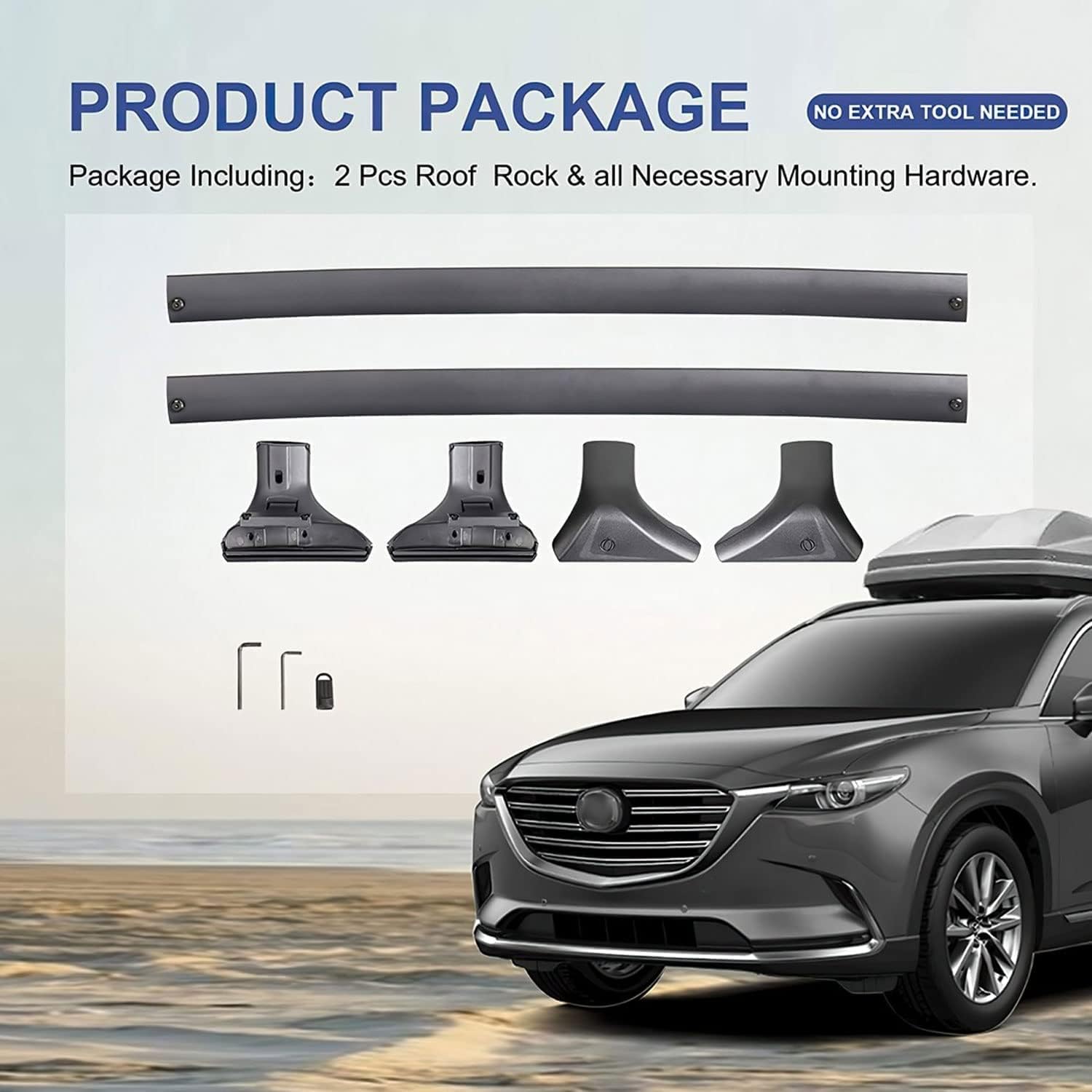 Barre Portapacchi Per Tetto Mazda CX-5 (2017-2021) - Set 4 Pezzi Con Bloccaggio E Capacità 100 Kg - Foto 10