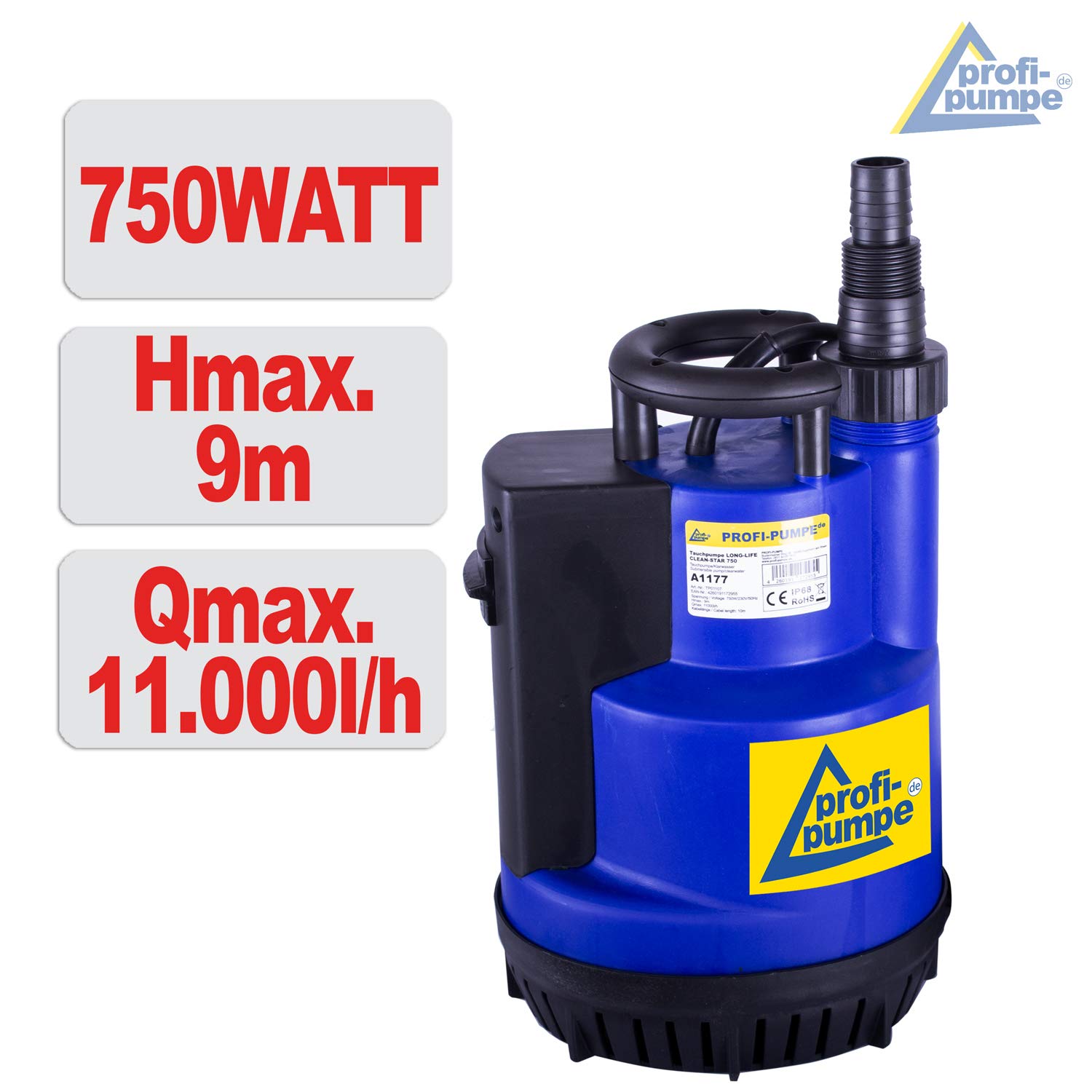 BOMBA SUMERGIBLE AGUAS LIMPIAS - ELECTROBOMBA SUMERGIBLE CON aspiración plana, INTERRUPTOR DE FLOTADOR INTEGRADO bomba para jardín bomba para aguas limpias