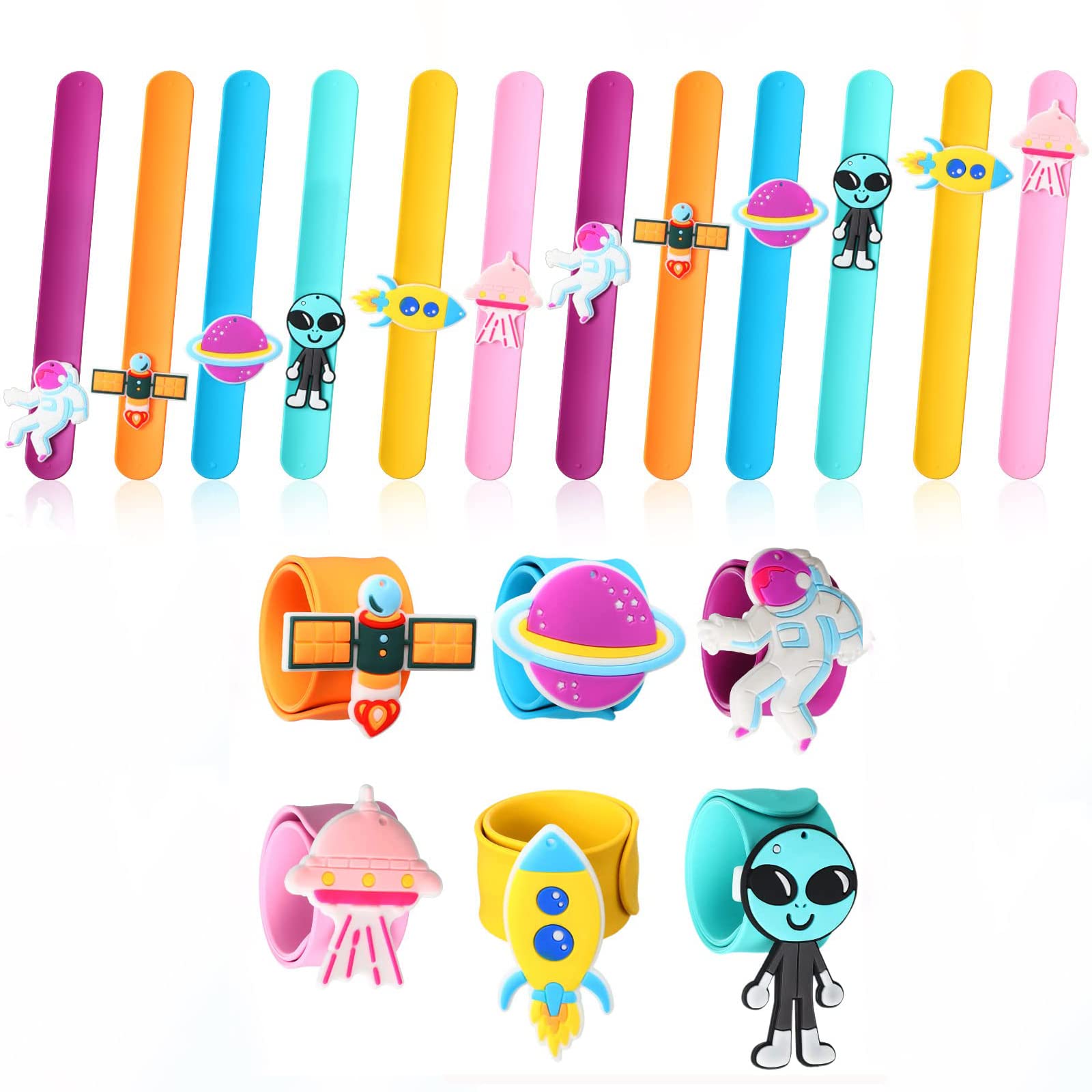Sponsored Ad – 12 Pieces Outer Space Slap Bracelets Space Silicone Wristbands, Galaxy Astronauts Alien Spaceship Wrist Bands Galaxy Wristband Accessories Wrist Strap for Carnival Prizes Outer Space Party Favors