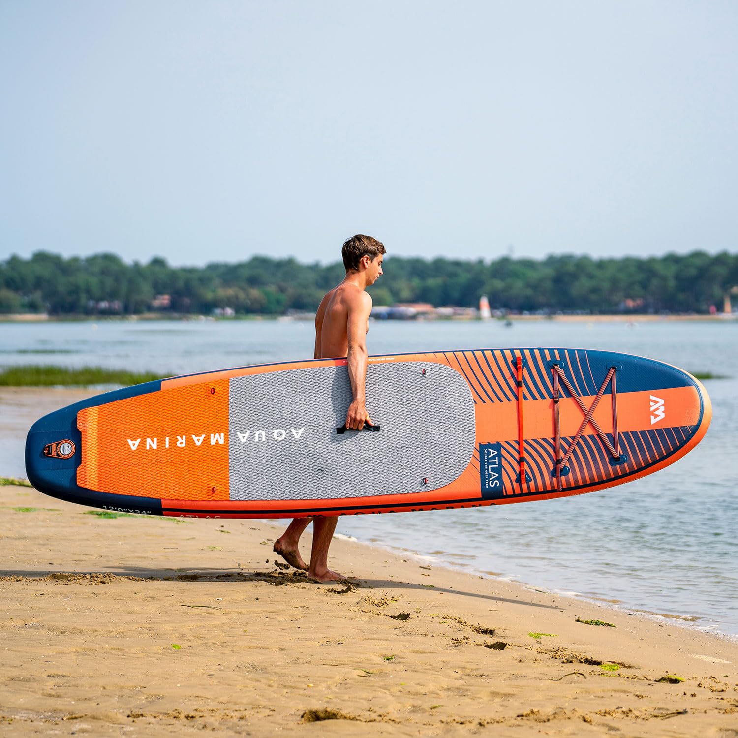 Pack SUP Gonflable Aqua Marina Atlas 366 Cm - Planche Paddle Avec Siège Kayak, Pagaie Double, Pompe - Charge Max 180 Kg