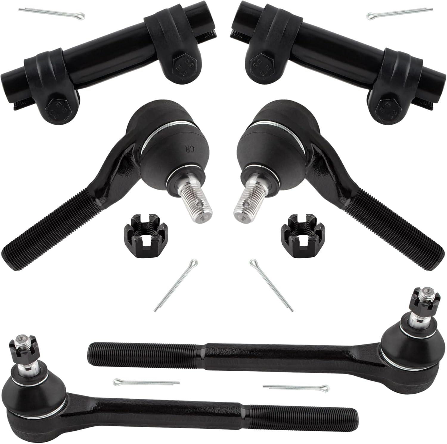 6pc Inner Outer Tie Rod End Links Adjusting Sleeves Suspension Kit for Blazer 1995-1997 4WD,S10 1983-1997,For GMC Jimmy 1992-1997,Sonoma 1991-1997,for Bravada 1991-1998 ES2072 ES2249 ES2004
