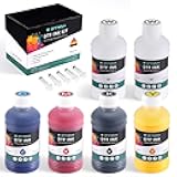 OFFNOVA Premium DTF Ink 1500ML, DTF Ink Refill for DTF Inkjet Printer ET-8550, XP-15000, L1800, L805, R1390, R2400, Direct to Film Heat Transfer Printing, 250ml x 6 (CMYK + 2White)