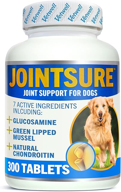 JOINTSURE Joint Support Supplements for Dogs 300 Tabs, Aids Stiff Joints, Supports Joint Structure & Maintains Mobility in Adult/Senior Dogs | Advanced Formula Helps Arthritis Relief