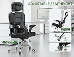 Ergonomic Office Chair - 400lbs High Back Mesh Desk Chair for Big and Tall People, Heavy Duty Computer Chair with Lumbar Support & 3D Headrest, Task Chair for Home Office (Dark Black)