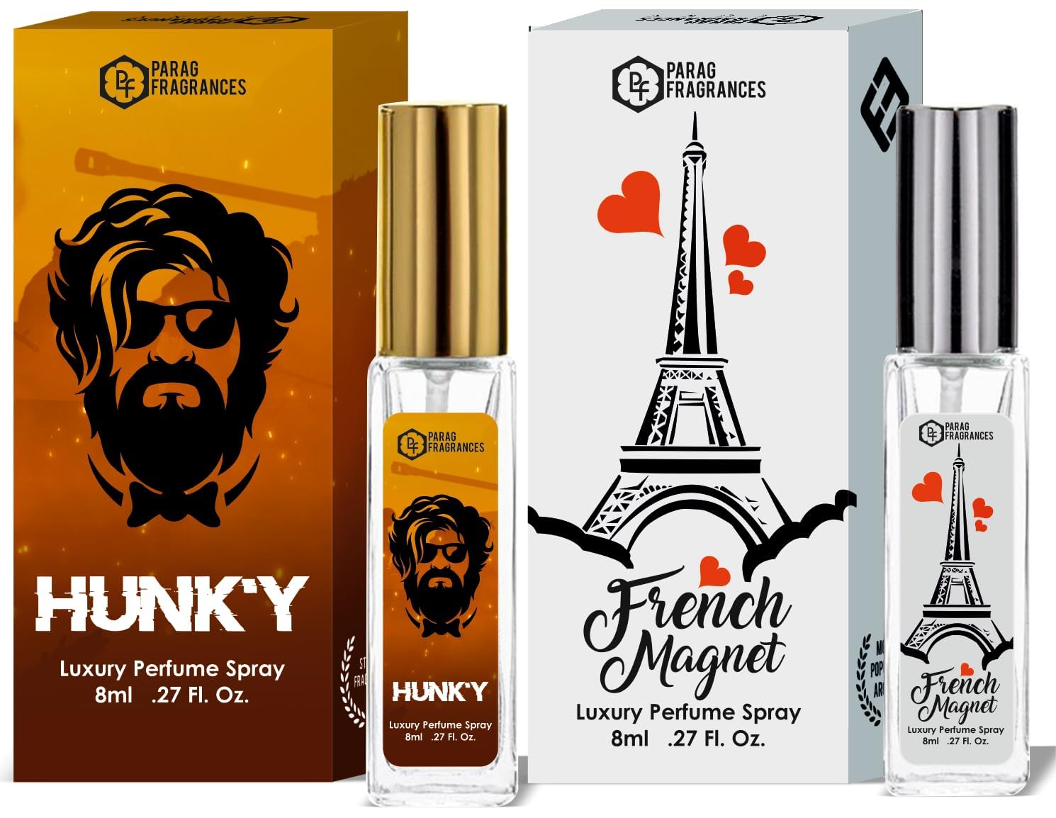 Parag Fragrances Combo Pack of Long Lasting Perfume 8ml x 3 pc Total 24ml Perfume Spray For Men and Women (Mysore Sandal/Jasmine/Ruh Gulab)