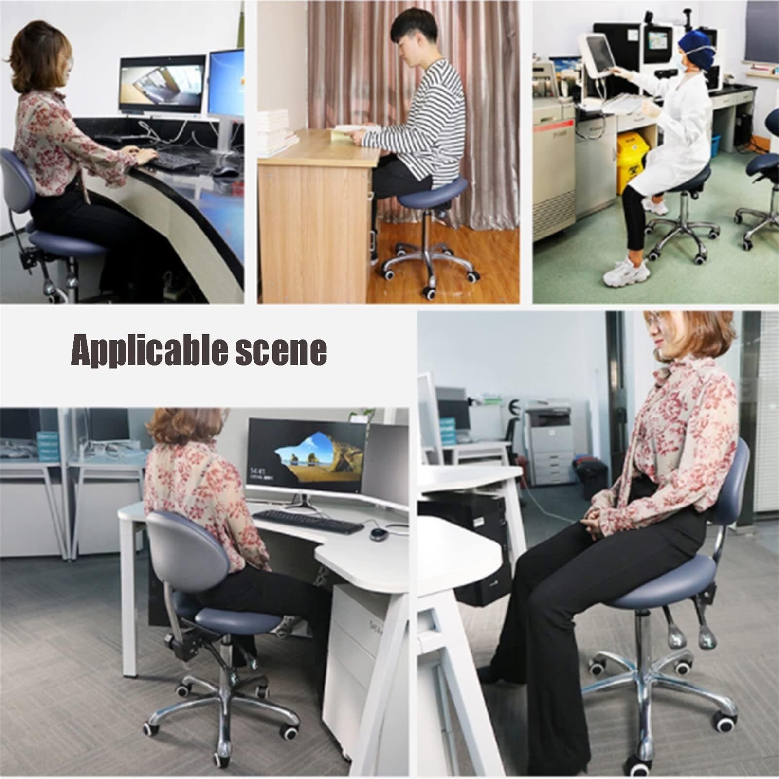 Sgabello da sella ergonomico in stile diviso Sgabello da sella regolabile in altezza Sedia da dentista Sgabello girevole for laboratorio ospedaliero Salone Ufficio Casa