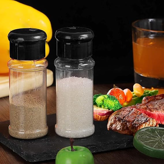 36 Pack Plastic Spice Jars with Shaker Lids, 100 ml Empty Spice Bottles