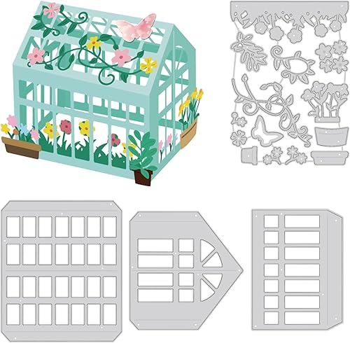 BENECREAT Troqueles de corte de metal para casa de jardĂn 3D, plantilla de grabado de acero al carbono para hacer tarjetas, papel decorativo para BENECREAT Troqueles de corte de metal para casa de jardĂn 3D, plantilla de grabado de acero al carbono para hacer tarjetas, papel decorativo para
