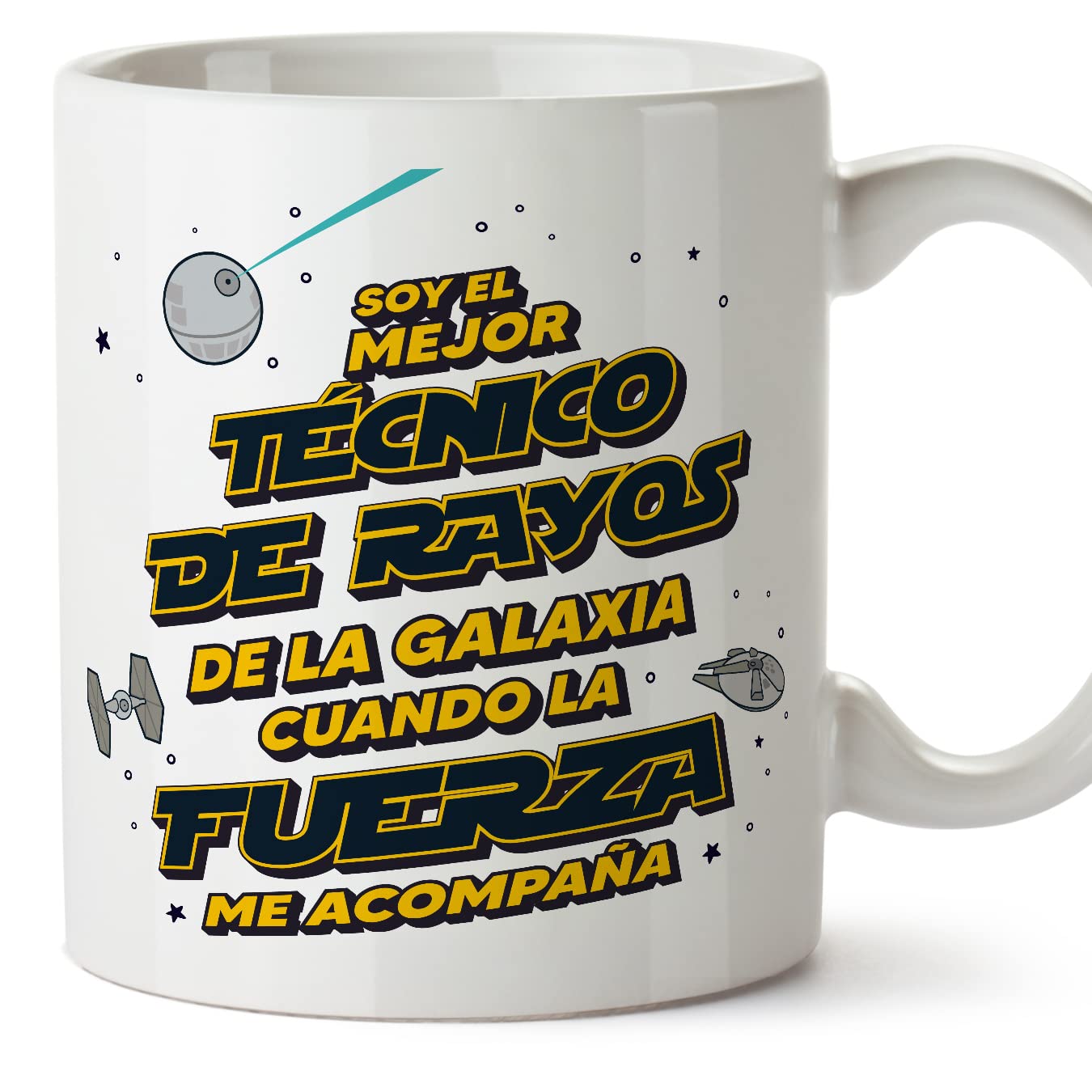 MUGFFINS Tazas para JEFE hombre - En Español - Mejor de la Galaxia Cuando Fuerza me Acompaña - 11 oz / 330 ml - Regalo original y divertido — view 307