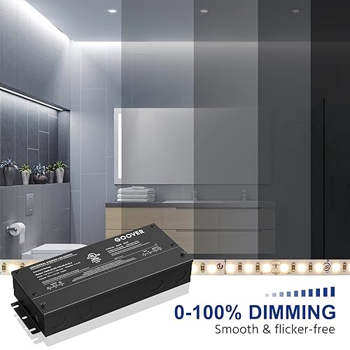 Miniatura 2 de GOOVER Controlador LED regulable de 150 W, fuente de alimentación regulable Triac de 12 V, transformador de CA a CC para luz LED, compatible con