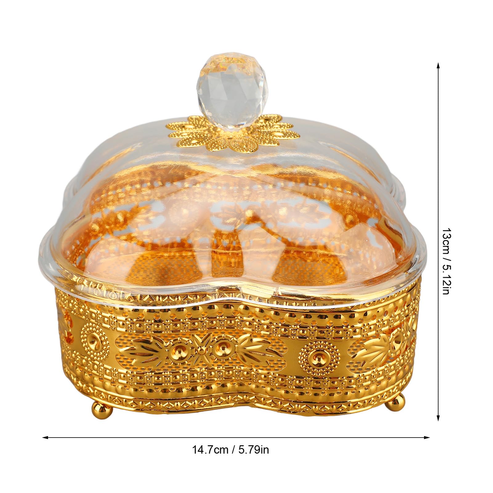 Acrylic Candy Dish with Lid, Party Snack Tray Decorative Jar Box Retro European Acrylic Mini Small Candy Jar for Dried Fruits Nuts Candies Fruit Tray (Plum Blossom Shape)