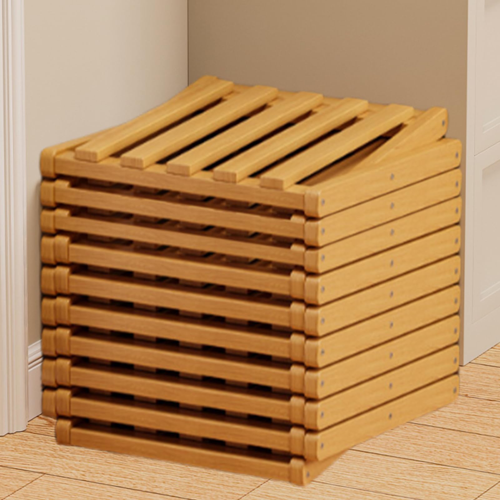 Scarpiera verticale in legno a più livelli, per camera da letto, corridoio, ingresso, appartamento, stanza degli studenti