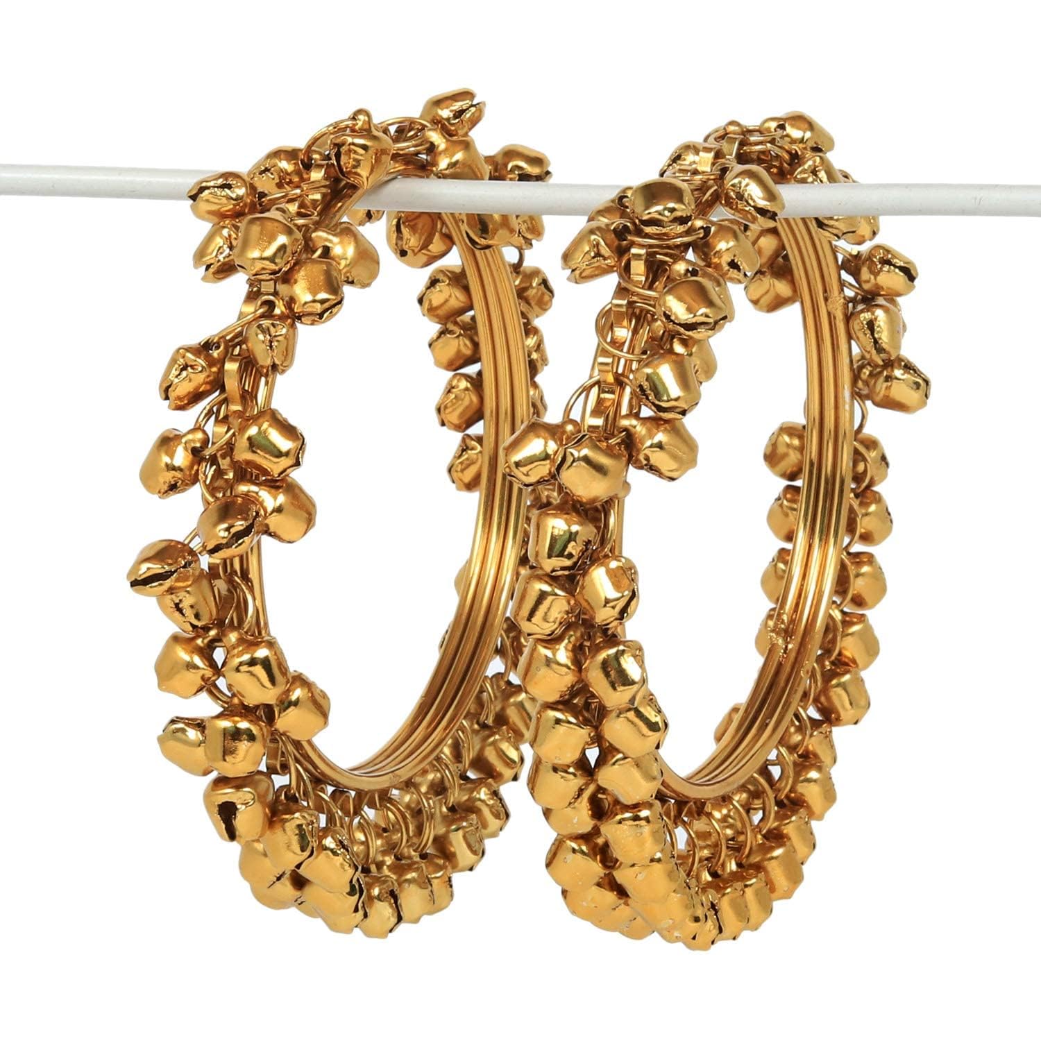 AB Beauty Unique Ethnic Style Gold Plated Ghungru Bangles Set for Women 2.8 Size (2 pcs Gold (B09KVJP81T) Amazon Price History, Amazon Price Tracker
