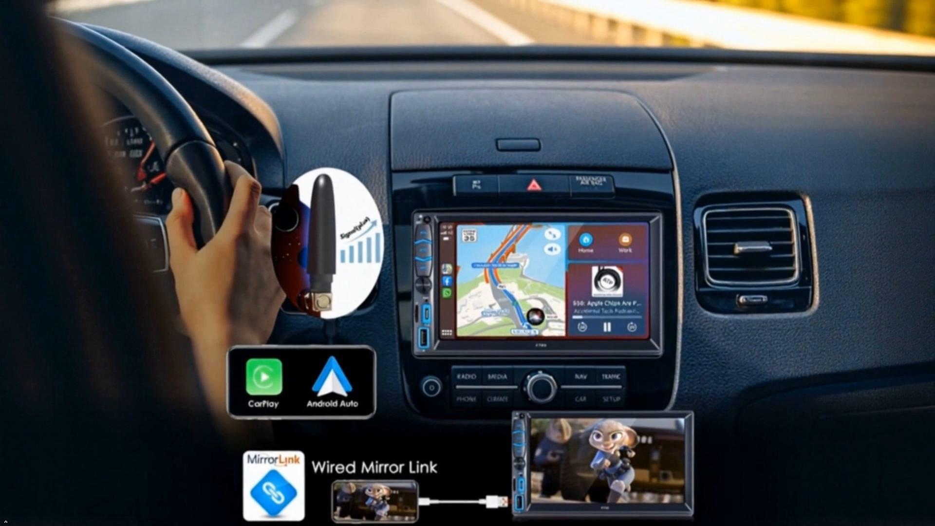 Amazon.com: iFreGo Double Din Car Stereo Apple Carplay and Android