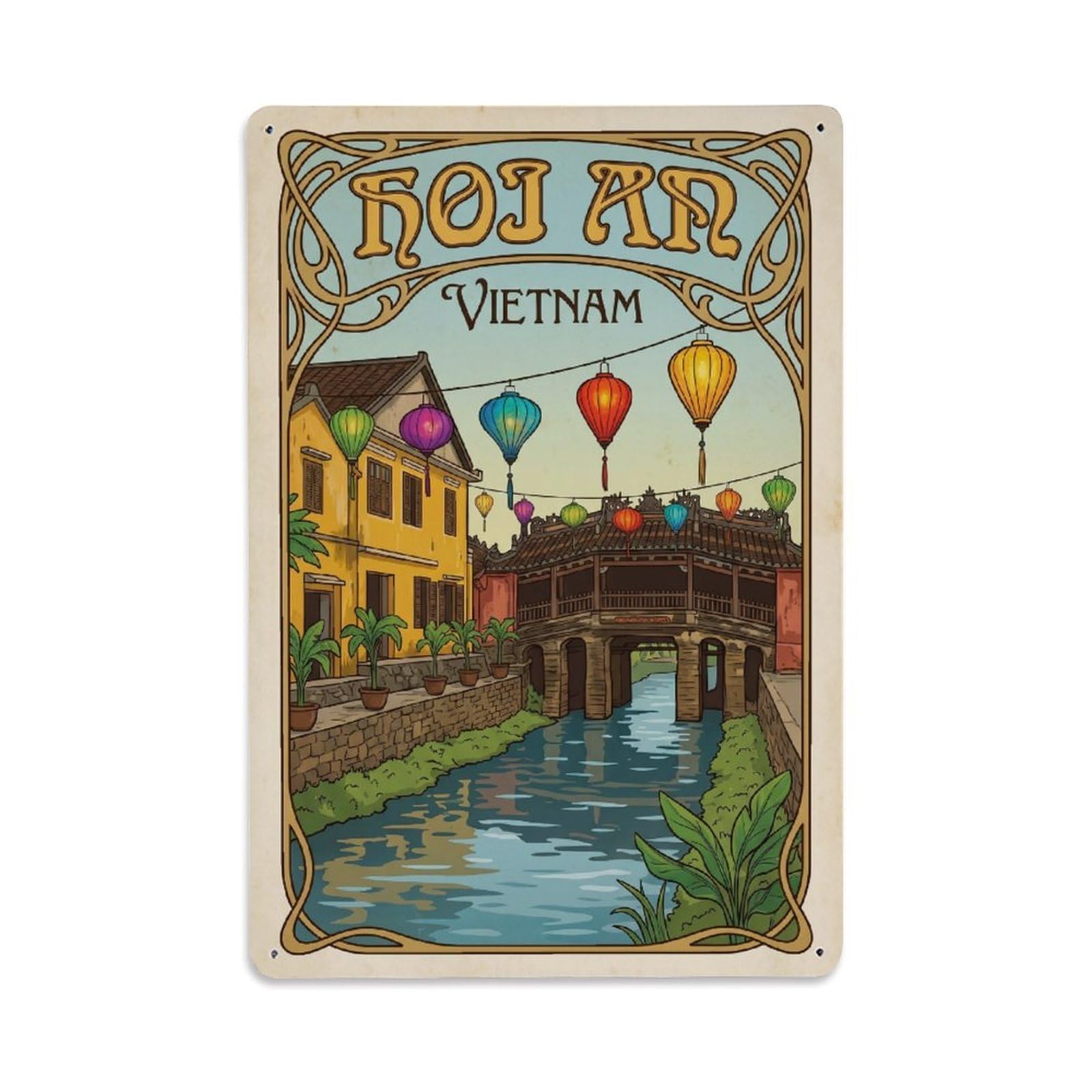 Metal Tin Sign Retro Vietnam Hoi An Travel