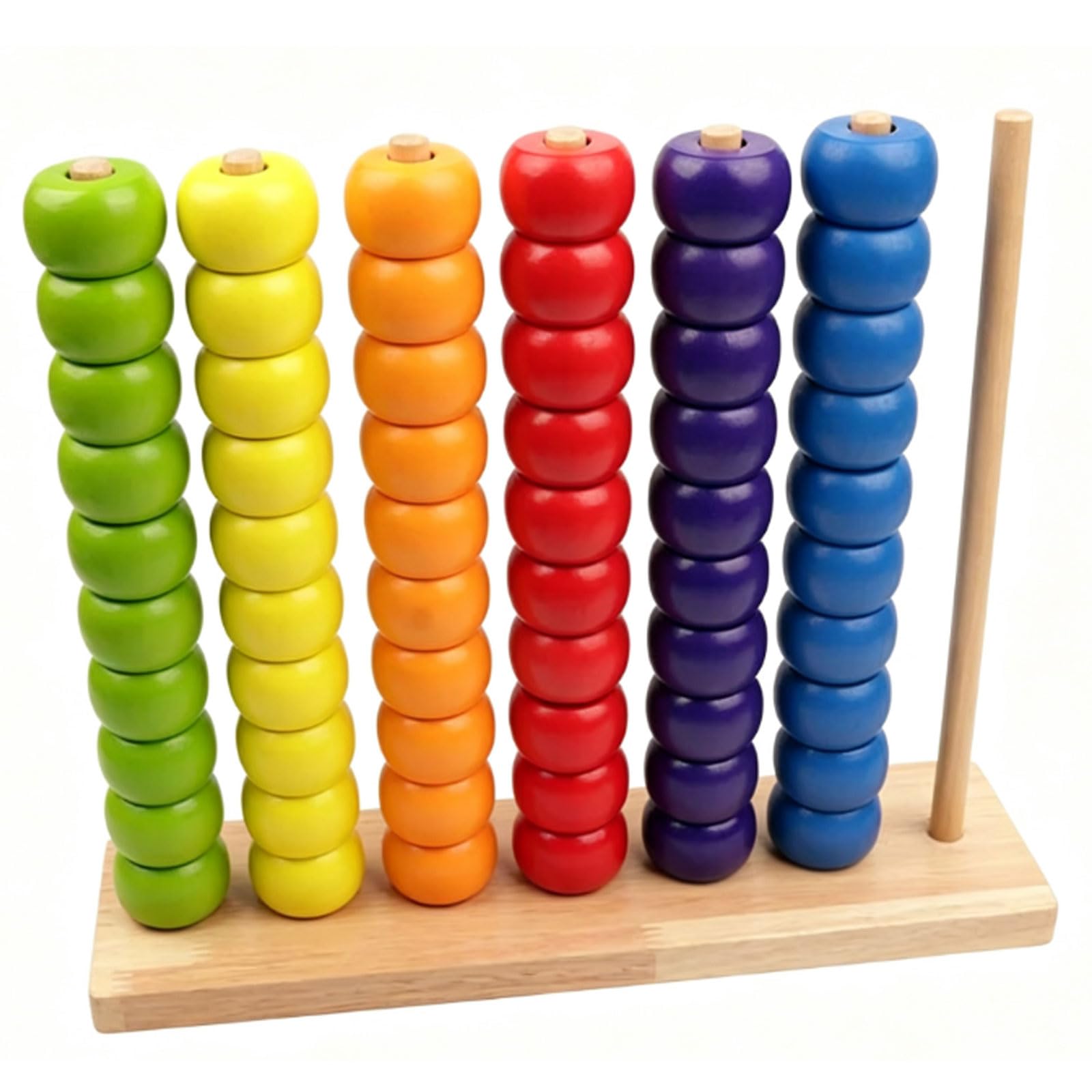 Montessori Holz Farb-Sortier Stapelperlen Abakus