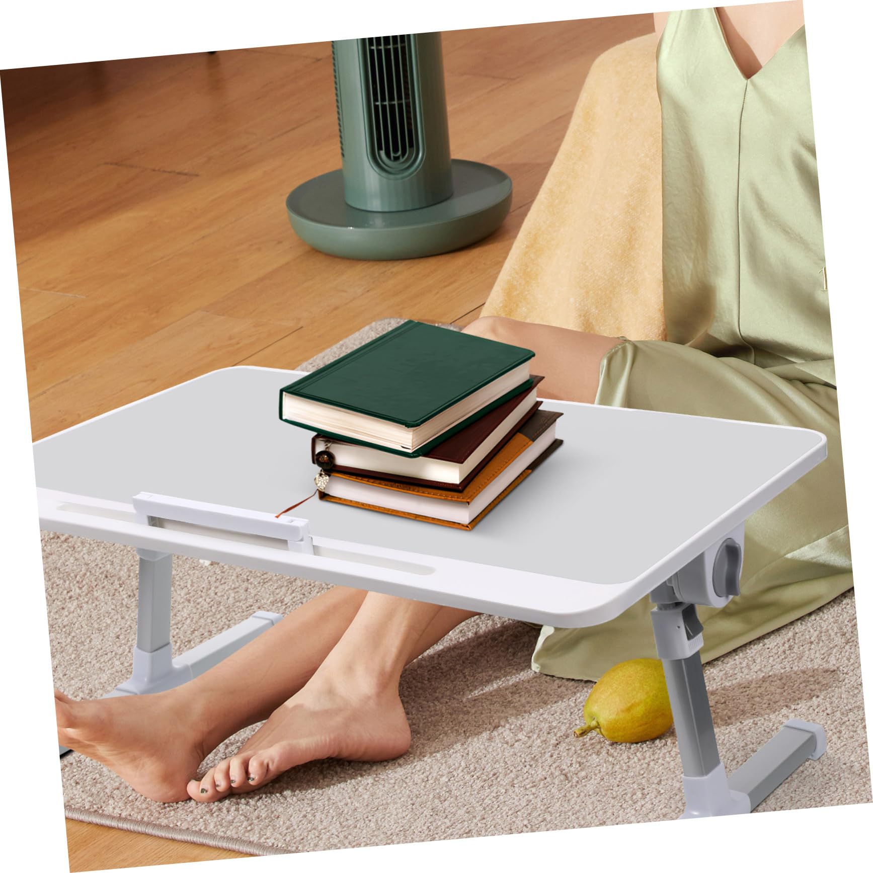 FOYTOKI Adjustable Laptop Desk for Bed Portable Lap Desk Tabletop - Strips and Rounded Edges for Home Study and Work Couch Sofa