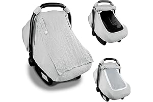 Summer Muslin Breathable Car Seat Covers for Babies - Gray