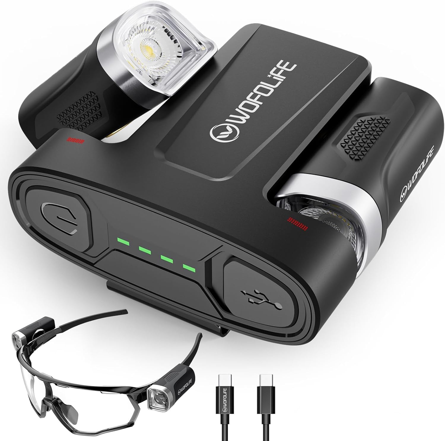 WOFOLiFE Mini Flashlight for Glasses, Rechargeable Headlamp Reading Book Light with 42.5H Runtime, 4 Modes, Portable Bright Waterproof Pocket Light for Reading, Repairing, Crafting, Knitting, Hiking