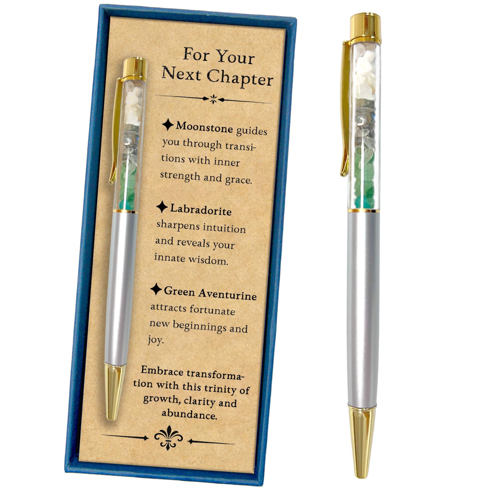 Inspirational Crystal Pen for Woman, Next Chapter & New Beginnings Gift, Encouragement Writing Pen for New Job, Coworker Leaving, Promotion, Retirement, Career