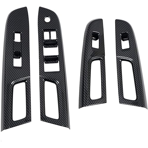 HIGH FLYING Carbon Fiber Grain Car Interior Accessories Window Switch Regular Cover Trim Kit ABS 4pcs LHD ONLY for Subaru WRX STI 2017 (Only Fit Year of 2017)