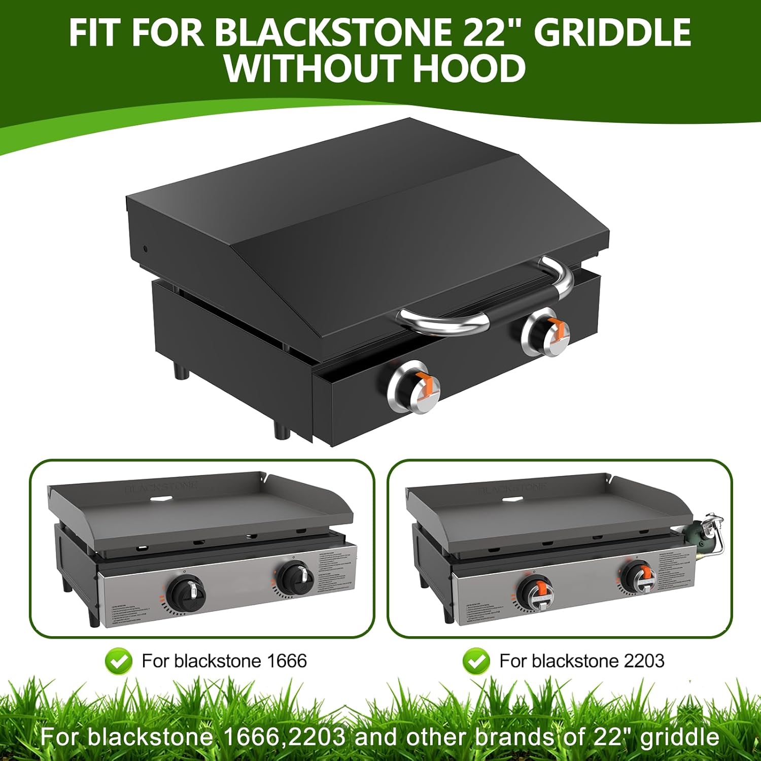 Universal Hinged Lid with Handle for 22 Inch Griddles, 5011 Hard Cover Hood for Blackstone 22 Inch Table Top Griddle 1666, 2203, 2304, Griddle Hood for Blackstone and Other Brand 22 Inches Griddles