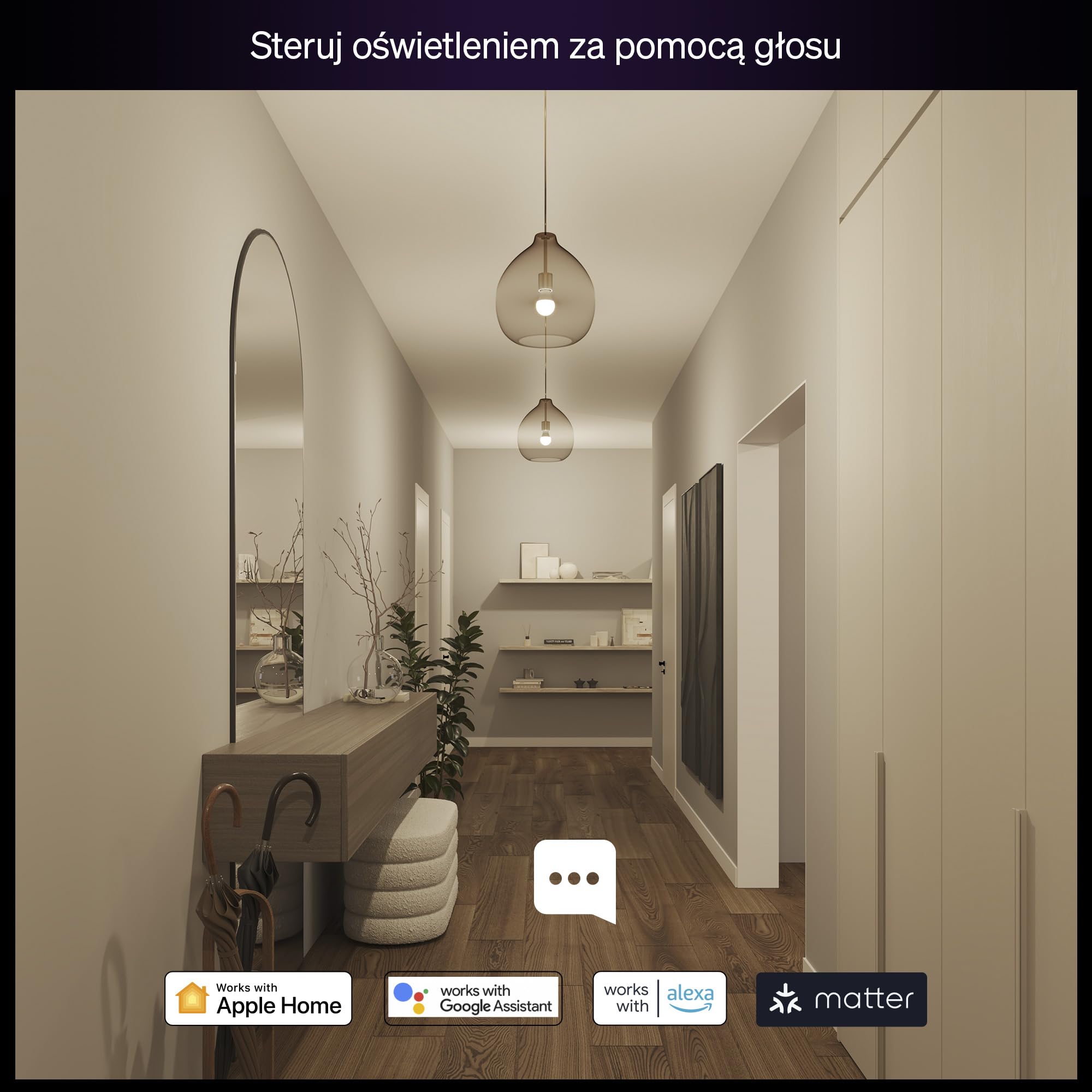 Żarówka Philips Hue Essential Smart LED A60, White and Color Ambiance, podstawa E27, 8 W, 2200K–6500K, 806 lumenów, przyciemnianie, działa z Alexą, Asystentem Google i Apple Home, 4 op.