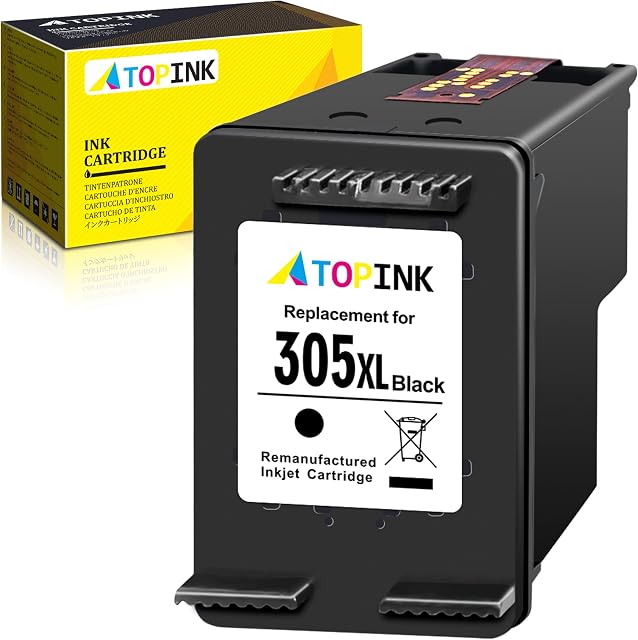 ATOPINK 305 Black Ink Cartridge, 305 XL Printer Ink Replacement for HP 305, 305XL Ink for DeskJet 2720 2710, 2700 2724 2722, Plus 4120 4130 4100, Envy 6020 6032 6022, 6000 6010, Pro 6430 6420 6400