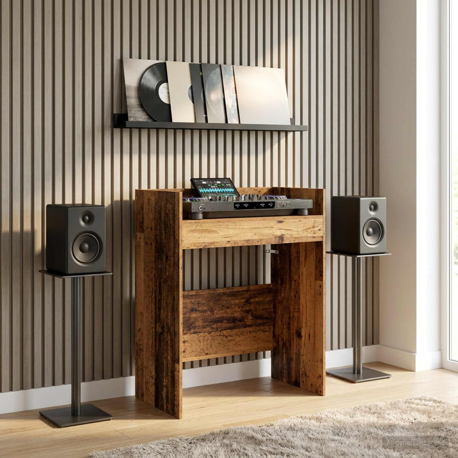 Mesa DJ de madera 102 x 45 x 102 cm
