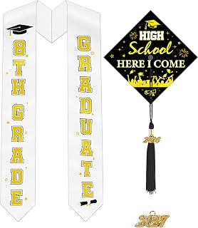 8th Grade Graduation Stole, Class of 2026 Graduation Sash Cap, Middle School Promotion Sash, Grad Keepsake Gift