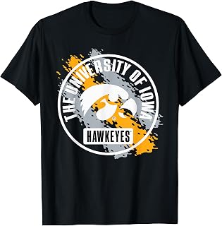 Iowa Hawkeyes Retro Paint Black Officially Licensed T-Shirt