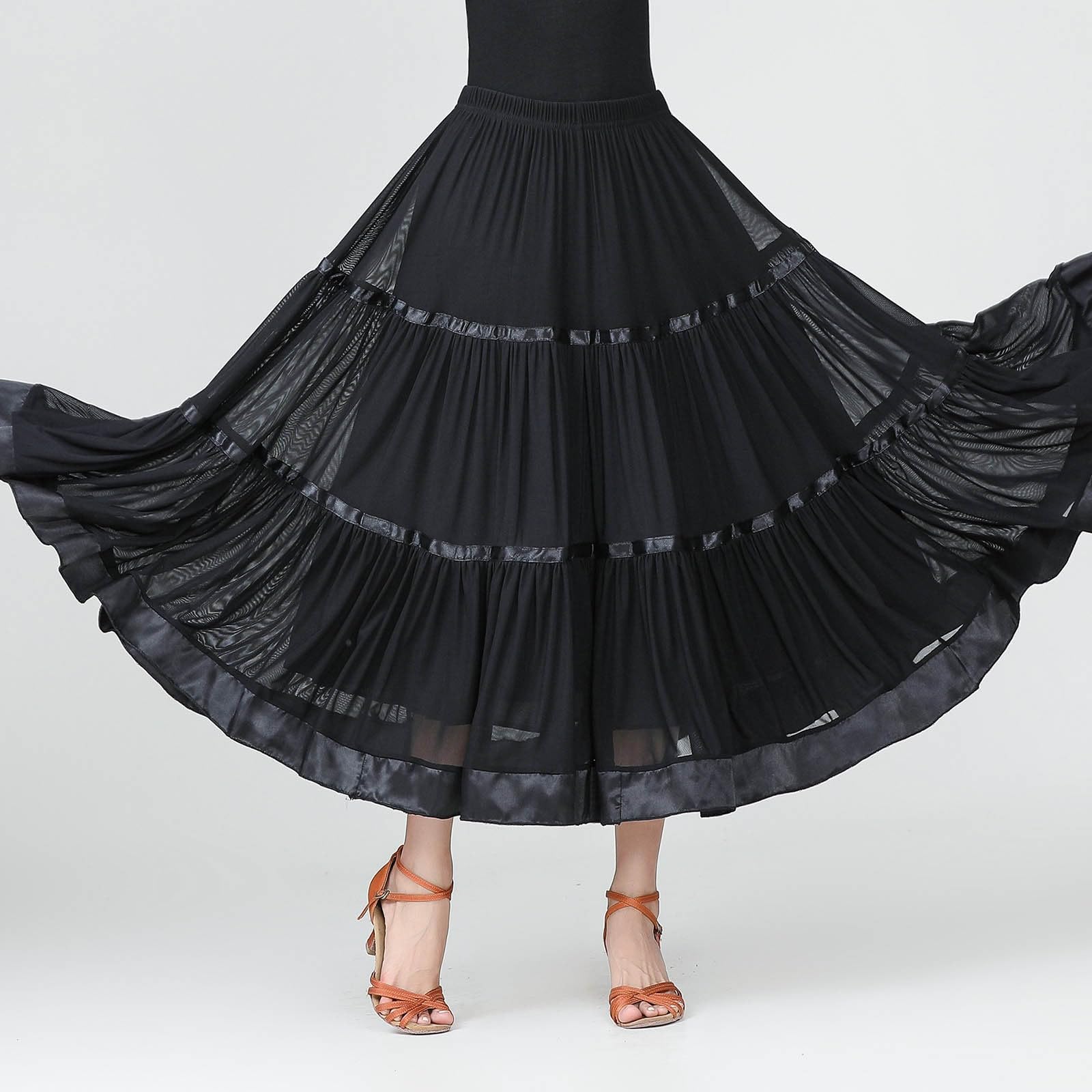 Genérico Faldas Mujer Estilo Casual, Falda Larga Mujer Entallada, Minifalda Baile Tradicional EspañOla con Capas Y Vuelo Actuaciones Faldas Vaqueras Minifalda Falda Larga