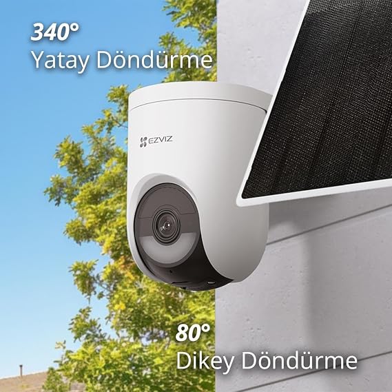 Ezviz HB8 Lite 4MP 2K+ 360° Dönebilen Dış Mekan Wi-Fi Güvenlik Kamerası, Pille Çalışan Bataryalı Kablosuz Kullanım, Akıllı Takip