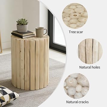DUHOME Boho Round Side Table