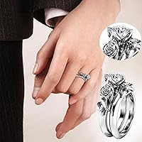 Vista 4 de Highs Lows Ring With Zirconia New Ring Water Drop Diamond Women's Ring Creative Pair Fat Rings