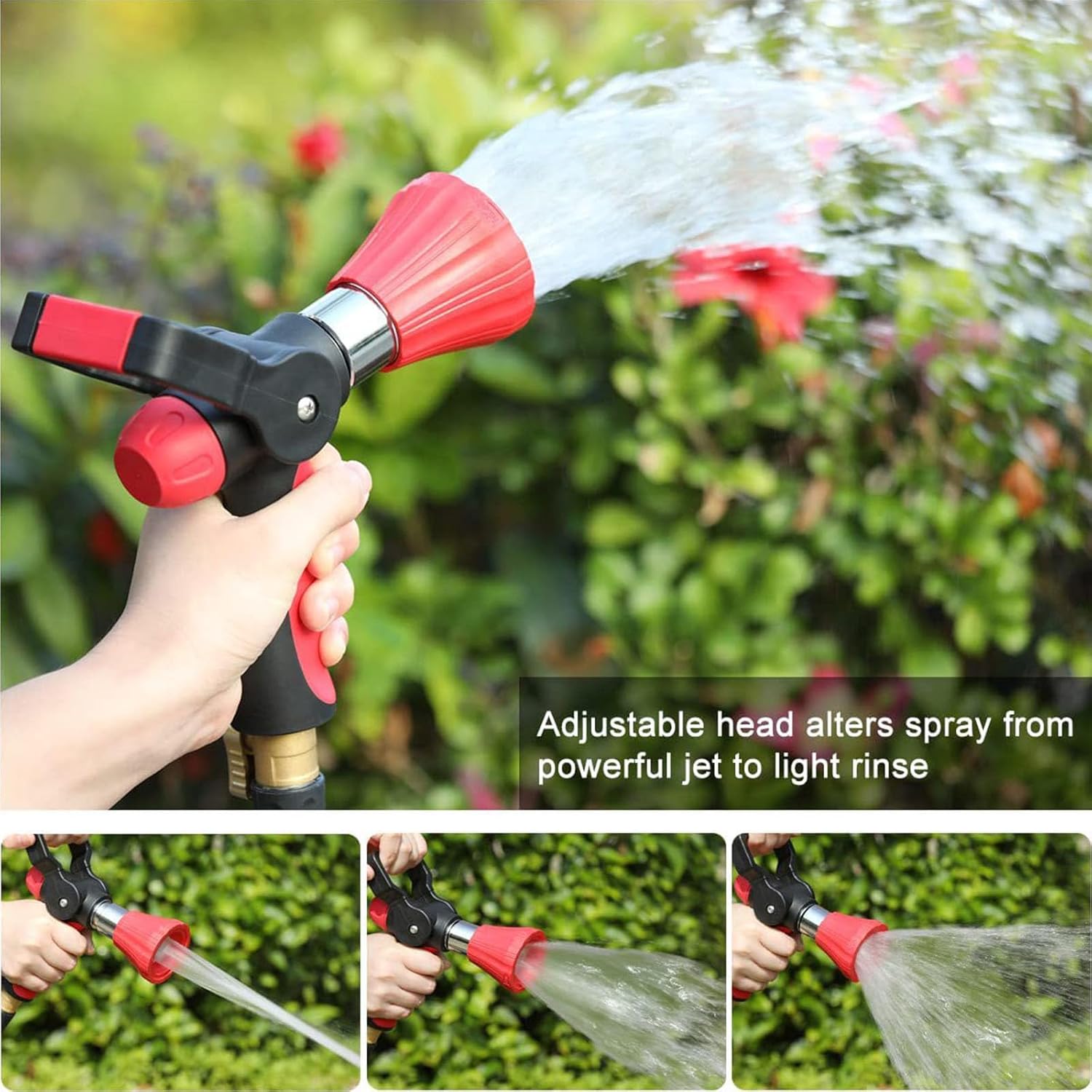 Ergonomic Heavy Duty Water Hose Nozzle with Comfortable Handle and Adjustable Stream for Gardening Garden Nozzle