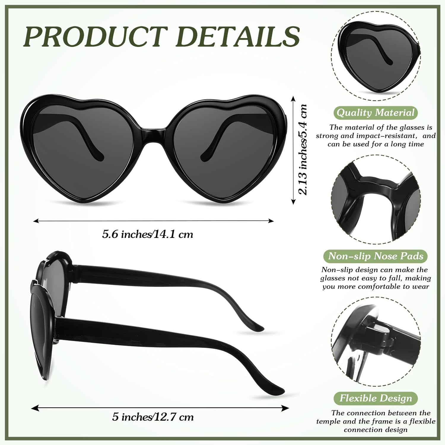 Flutesan 12 Pcs Personalized Heart Shaped Sunglasses Bulk Custom Sunglasses with 4 Pens for Adult DIY Wedding Party Favors - Image 5