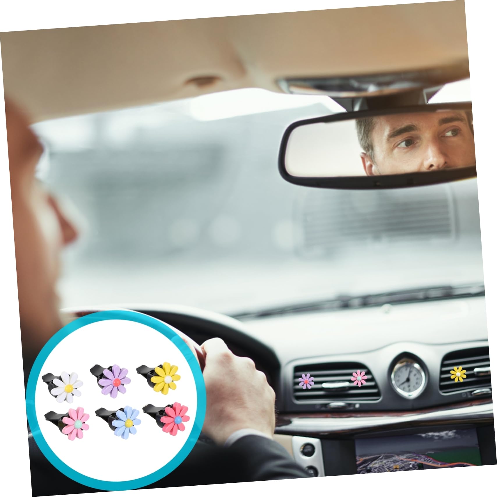 SOLUSTRE 30sets Clip Decorativa Per Profumo Auto Design Fiore Per Diffusore Ventola Accessori Eleganti Per Interni Auto Facile Installazione e Compatibilità