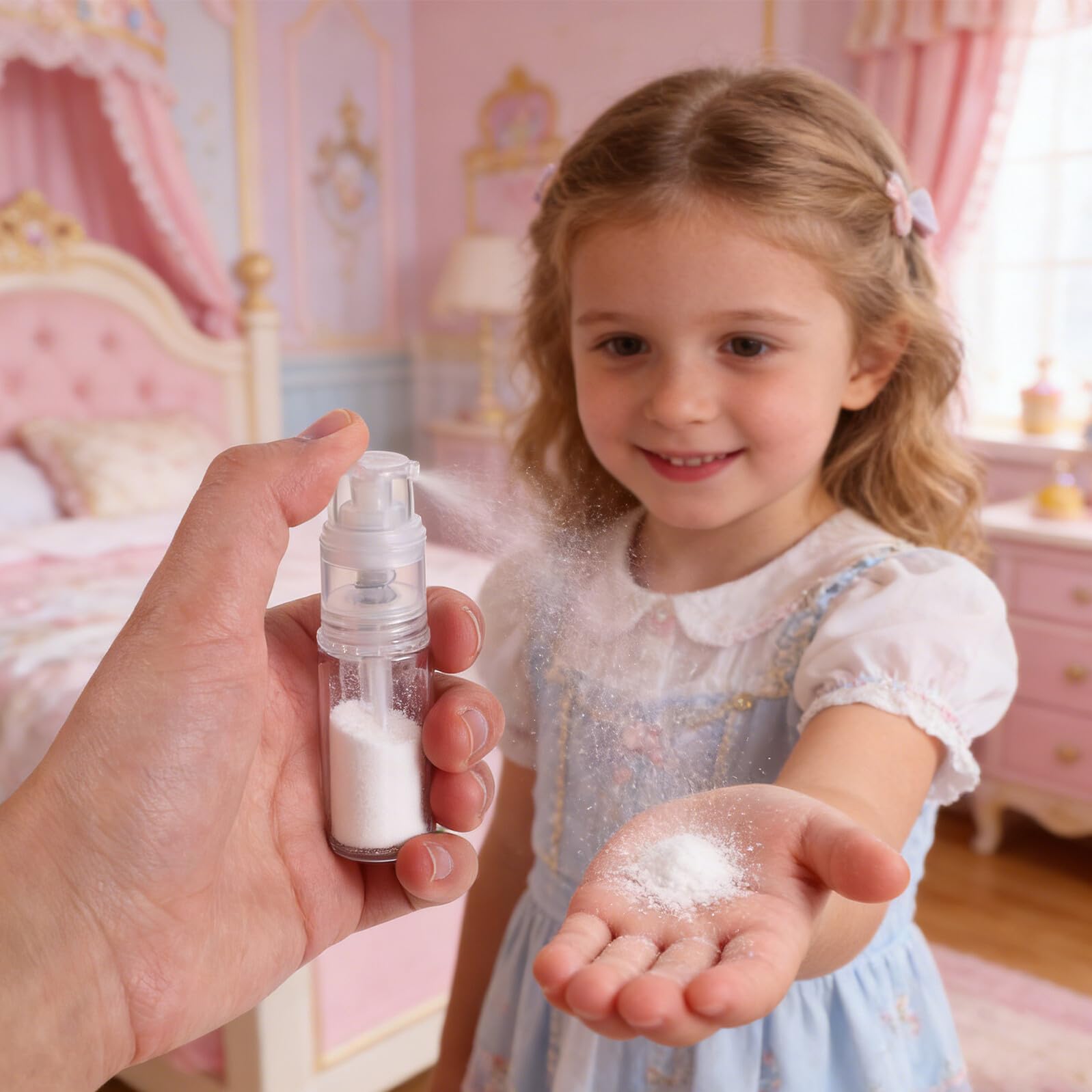 3 Sztuki Częściowy Przezroczysty Przenośny Atomizer Do Pudru Wielokrotnego Napełniania Łatwy Użyciu Aplikator Do Włosów i Spray Antypotowy Idealny Pielęgnacji i Podróży