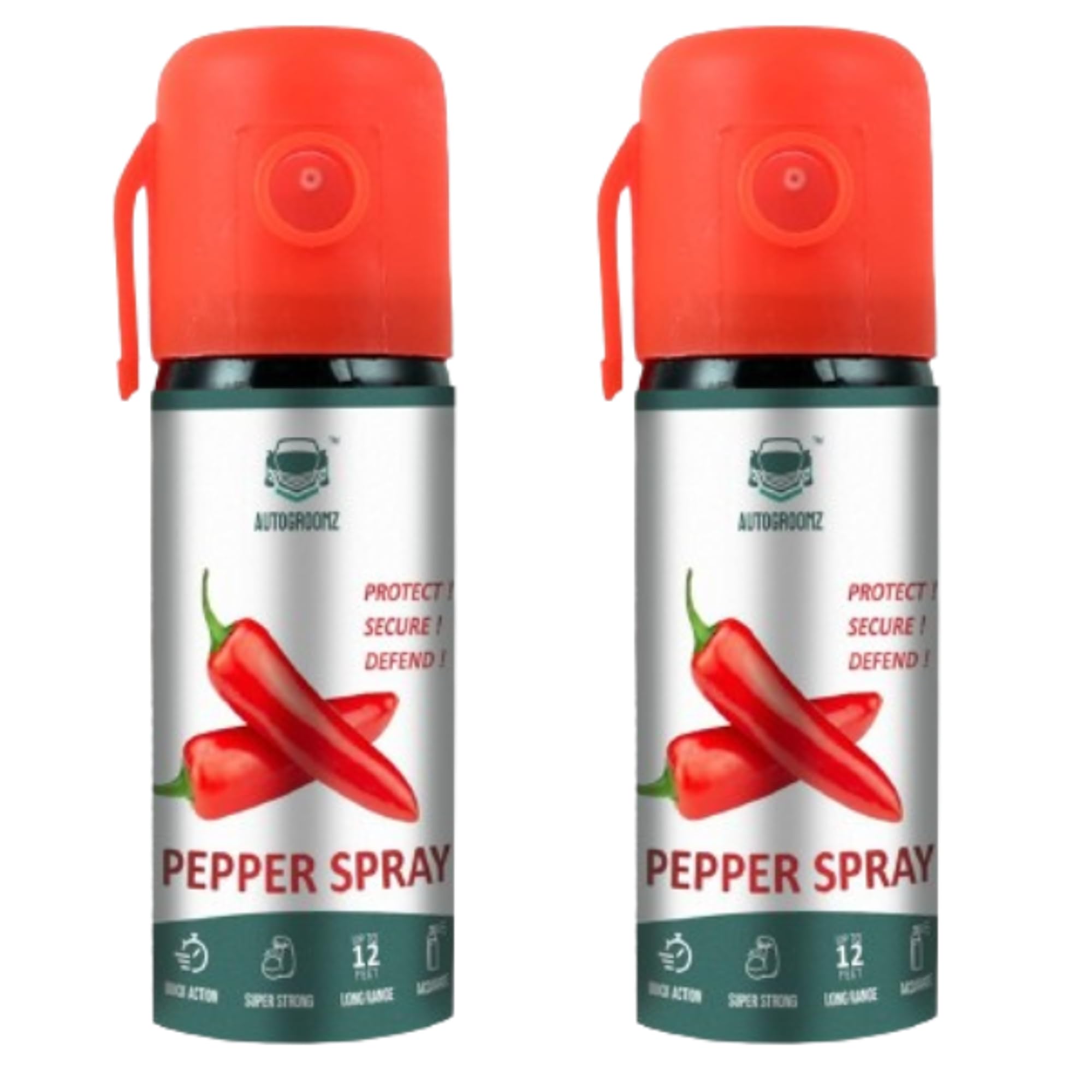 AUTOGROOMZ Ultra Strong Pepper Stream Spray 60 ml Protection and Self Defence for Women, Men and Girls Pepper Stream Spray (Pack-of-2), Multicolor