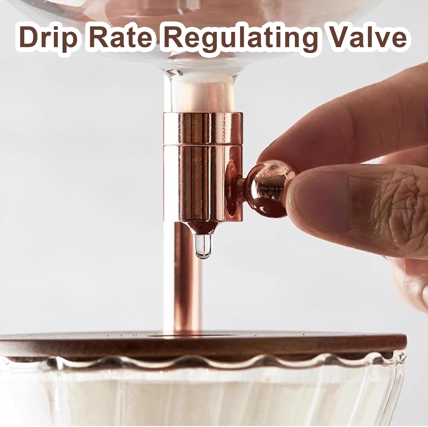 Ice Drip Coffee Maker, Cold Brew Drip Tower, 1200 Ml Large Glass Pot, with Metal Faucet Adjustment Valve, Makes 8-10 Cups, for Home Office