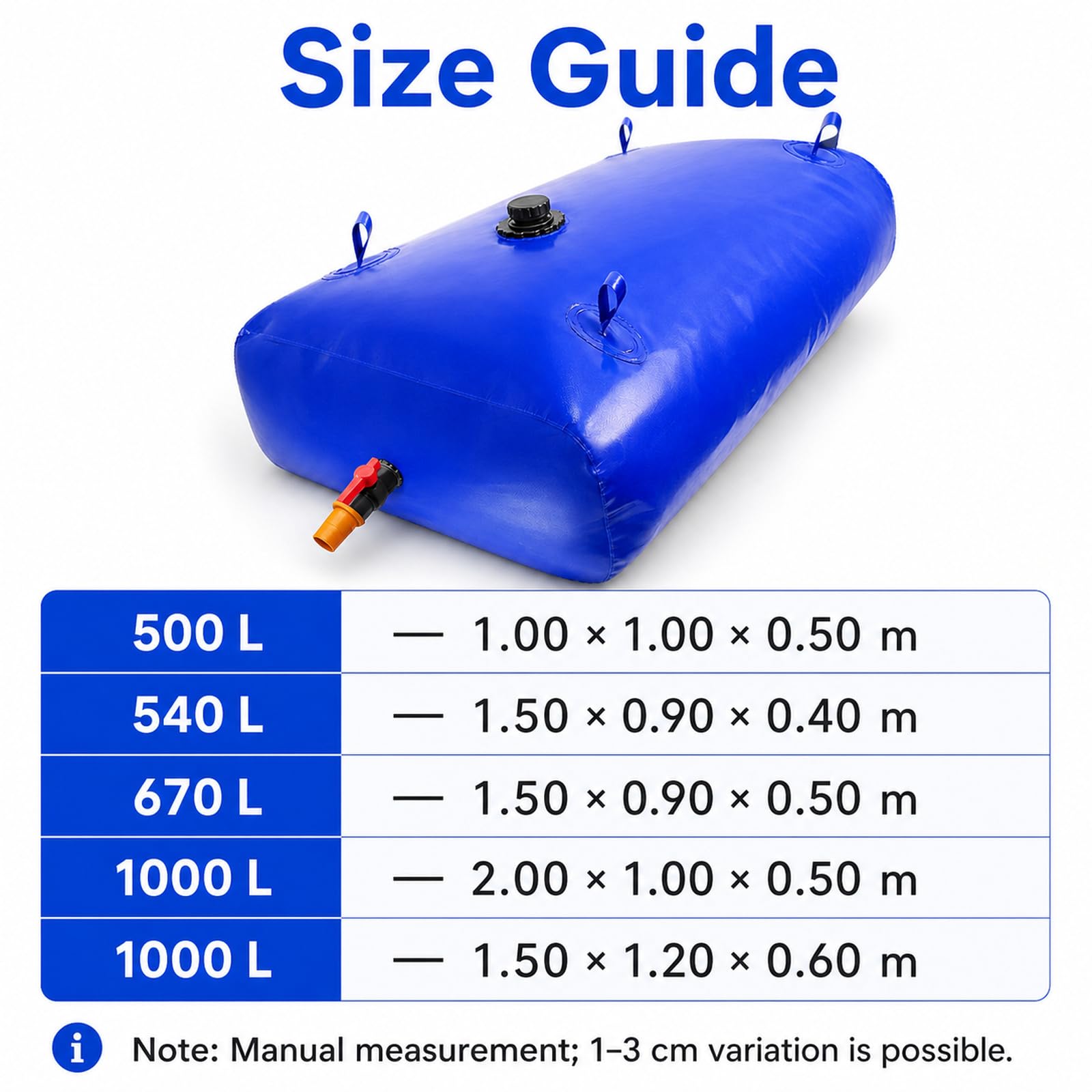 Vejiga del Almacenamiento De Agua,DepóSito De Agua Plegable De PVC,DepóSito De Agua Plegable con Grifo,Llenado De Agua RáPido,para DepóSito De Agua JardíN,Camping