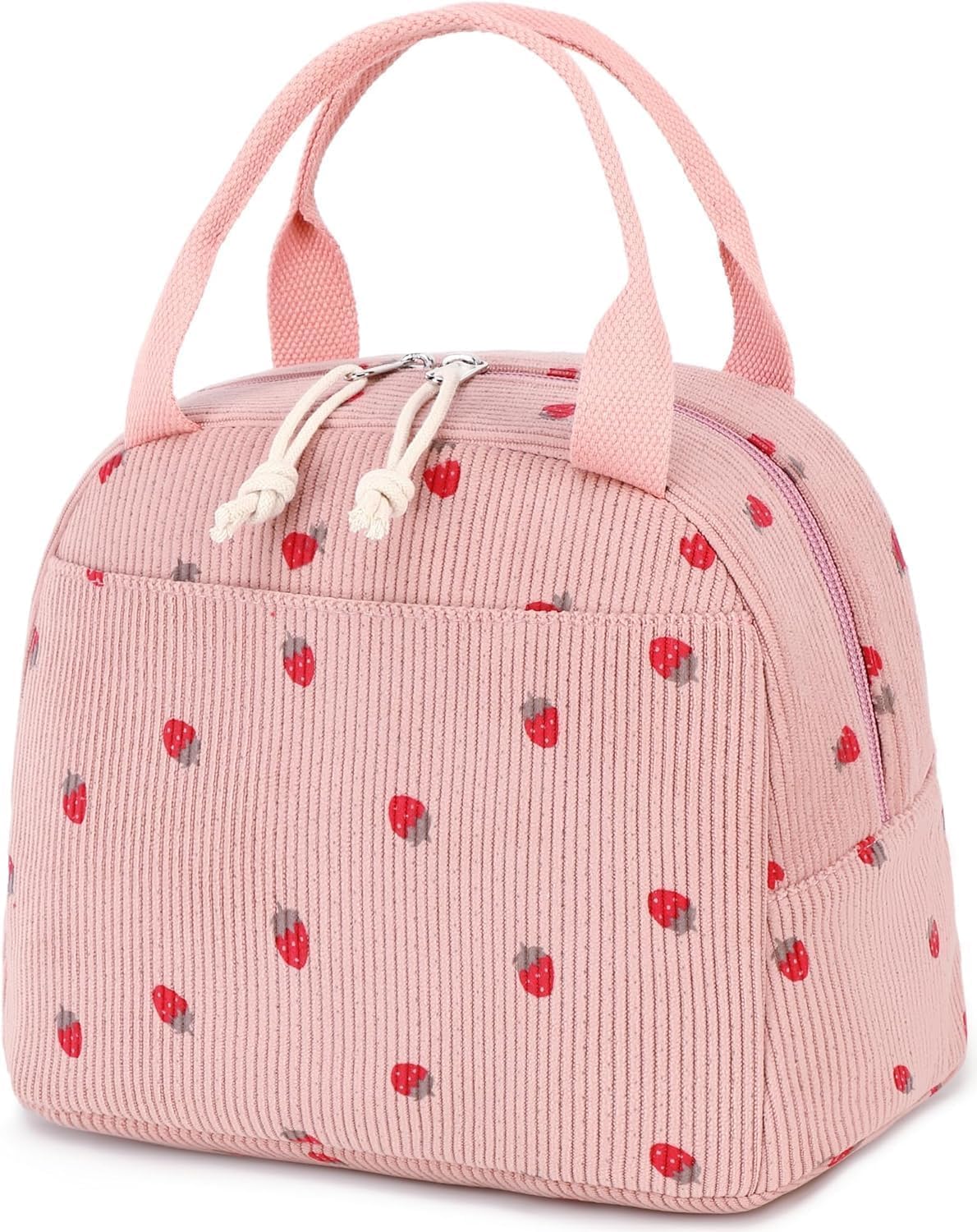 ZAKSTAR Lunch Bag for Kids and Women, Cute Corduroy Lunch Tote Bags, Reusable Insulated Lunch Box