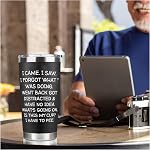 Birthday Gifts for Women Men - I Came I Saw I Forgot Tumbler 20oz Black Gag Gifts Funny Adult Grandpa Gifts for Him Drinking Cups for Elderly Senior Citizen Tumbler I Came I Saw I Forgot Coffee Mug
