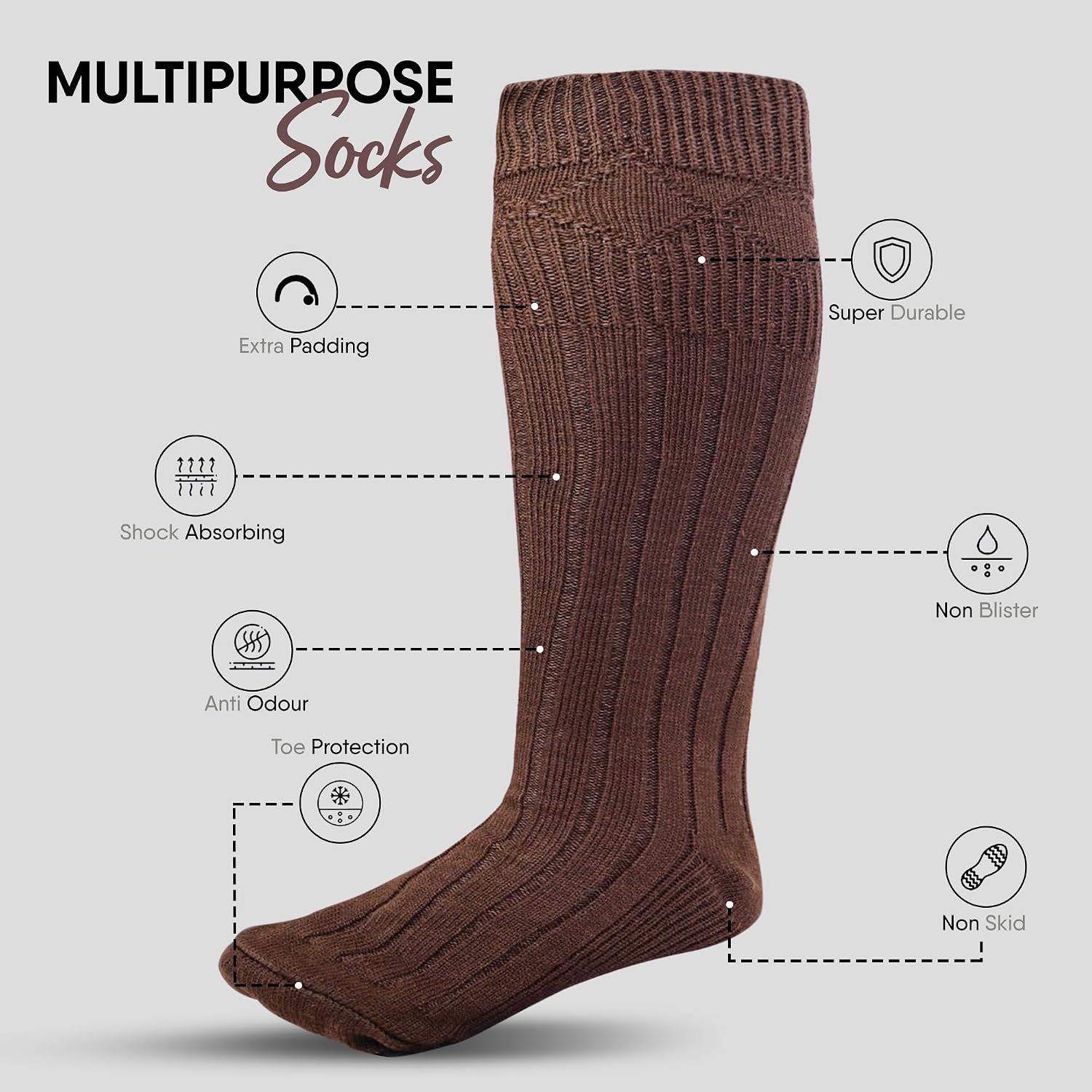 EZE Kilt Hose for men, Traditional Scottish Socks for Kilts, Ribbed Design, Pull Up To Cuff Over Your Hose Flashes